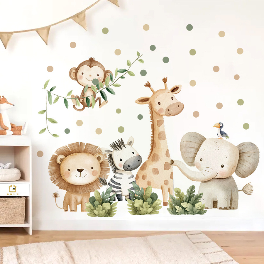 Baby Nursery Labels - Boho Forest Animals Wall Stickers for