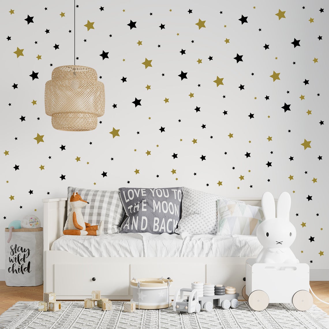 Baby Nursery Labels - Cartoon 65Pcs Star Wall Sticker Baby