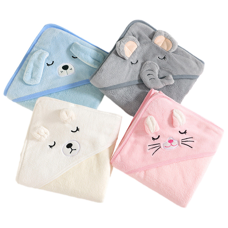 Baby Nursery Accessories - Cartoon Animal Baby Bath Towels Soft