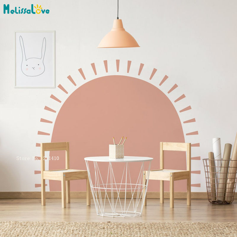 Baby Nursery Labels - Half Sun Boho Wall Decals Abstract
