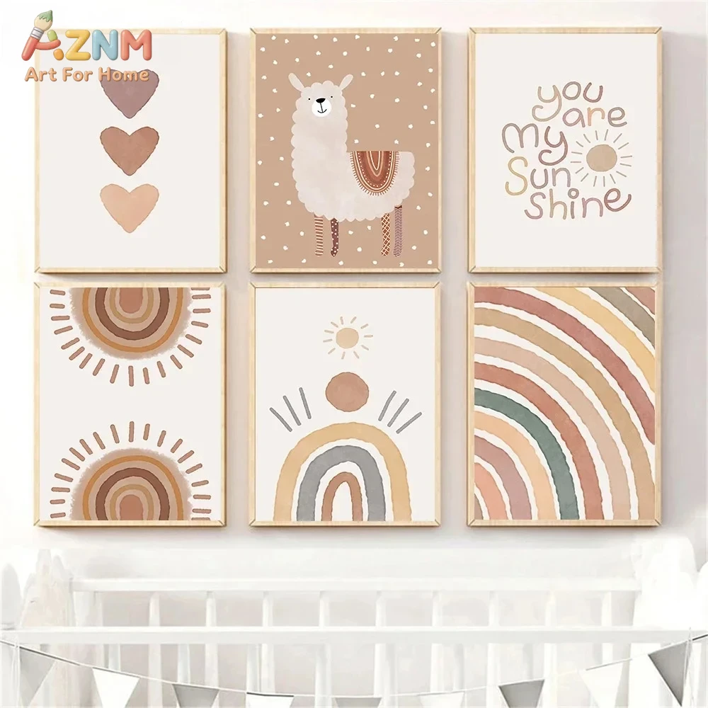 Baby Nursery You Are My Sunshine - AZNM Boho Nursery Unframed Canvas Wall