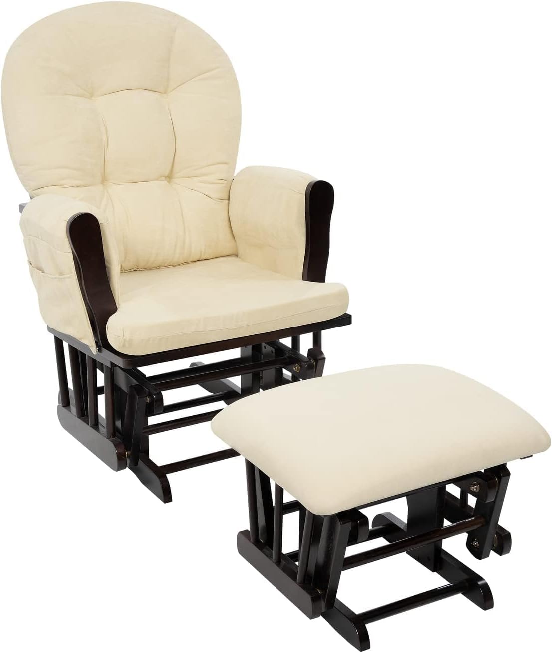 Baby Nursery Ottoman - Upholstered Indoor Glider Rocking Chair With
