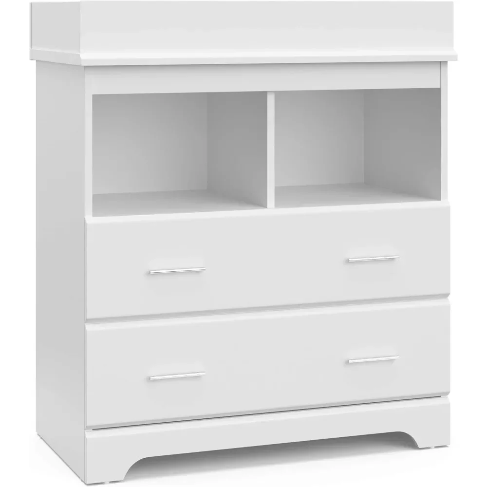 Changing Table Topper - 2 Drawer Changing Table Dresser (White)