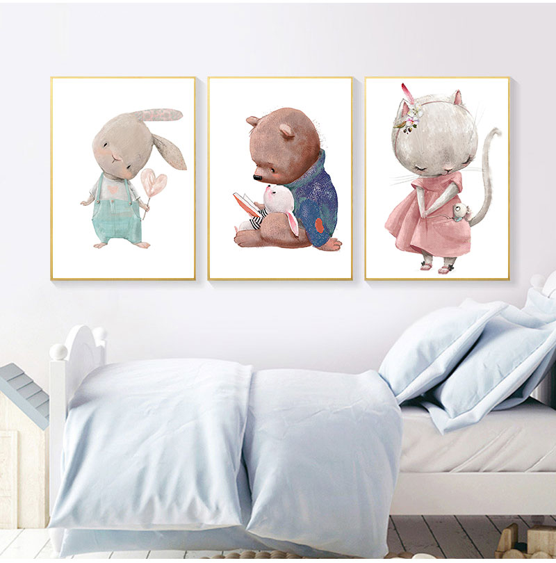 1PC frameless decorative art p - огляд і ціна Baby Nursery Animal Prints