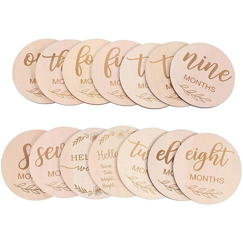 12pcs/set Wood Chip Month Souv - огляд і ціна Milestone Card Set