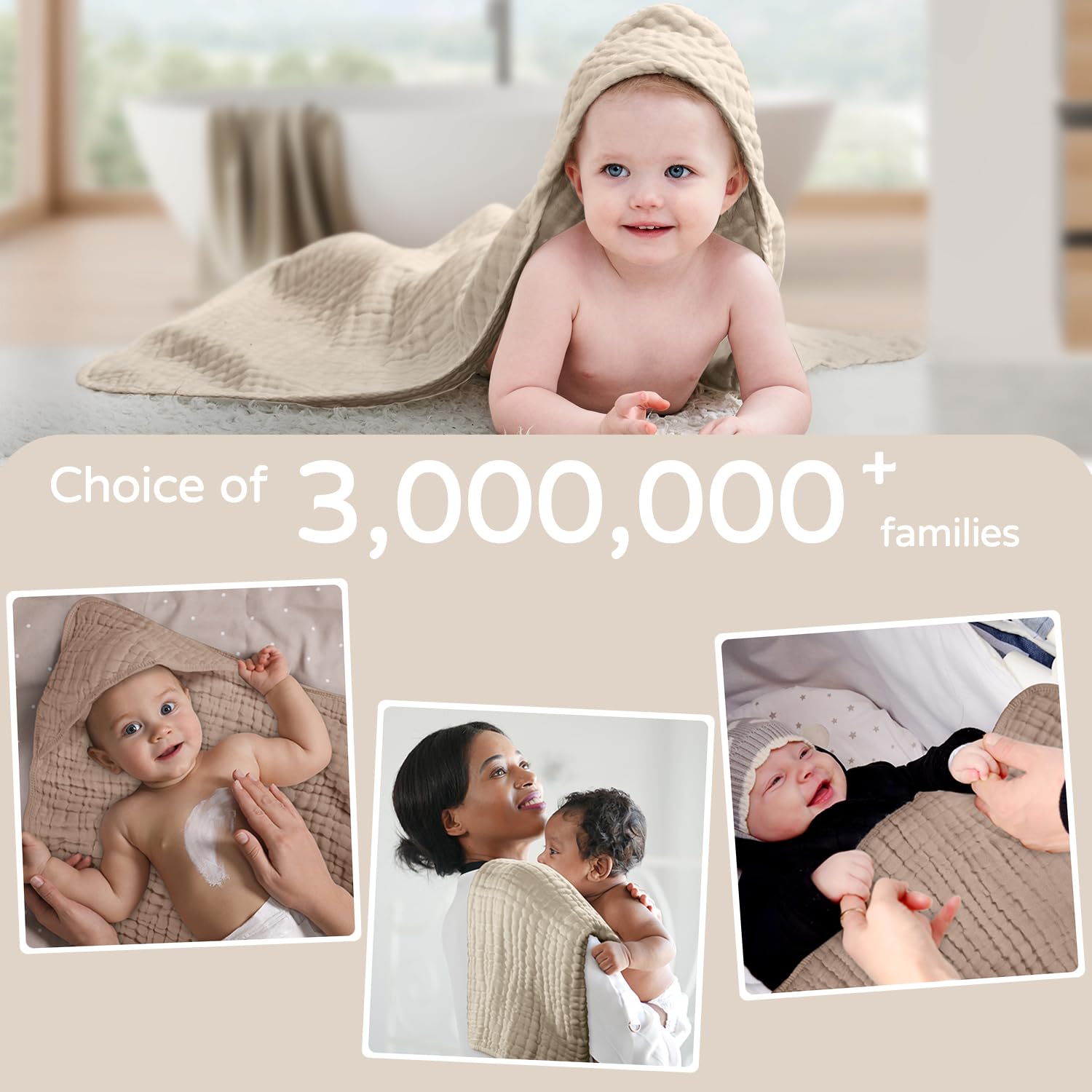 Muslin Hooded Baby Towels, 100 - огляд і ціна Baby Nursery Accessories