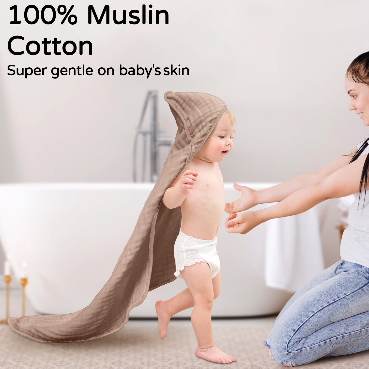 Muslin Hooded Baby Towels, 100 - огляд і ціна Baby Nursery Accessories