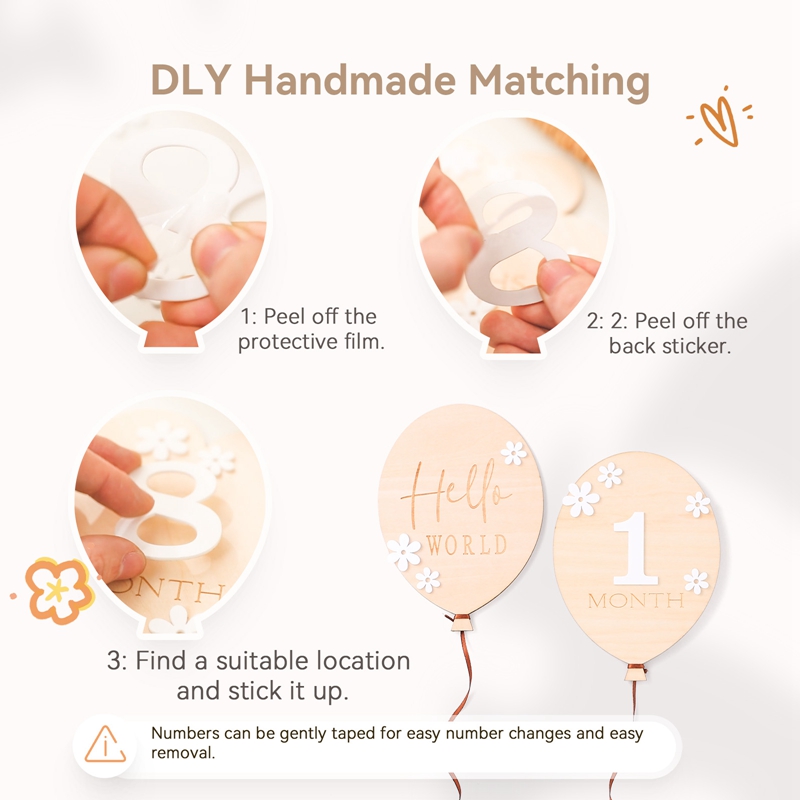 2Pcs Baby Wooden Balloon Miles - огляд і ціна Milestone Card Set