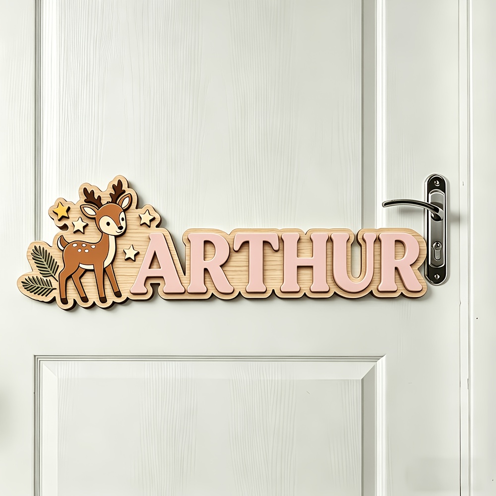 Custom Deer & Star Wooden Name - огляд і ціна Baby Nursery Toy
