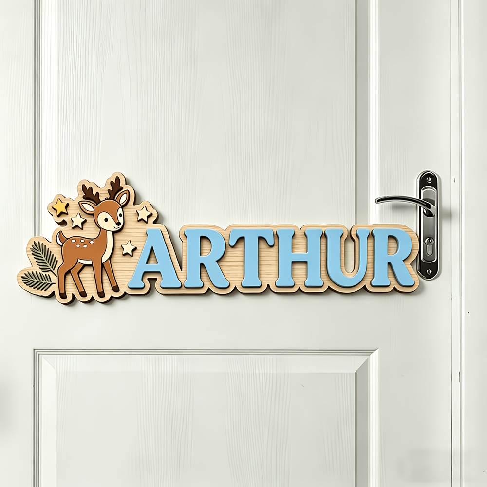 Custom Deer & Star Wooden Name - огляд і ціна Baby Nursery Toy