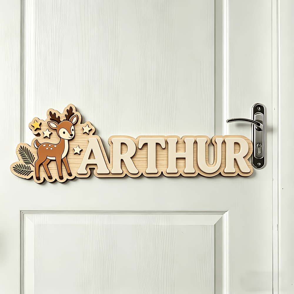 Custom Deer & Star Wooden Name - огляд і ціна Baby Nursery Toy