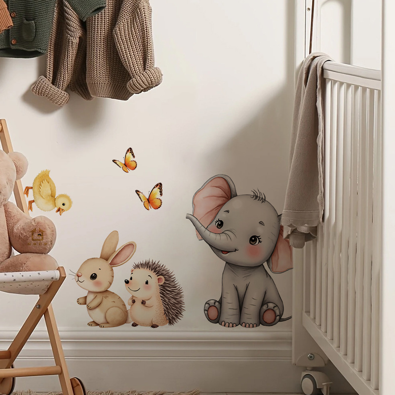 Cartoon Animal Wall Sticker -  - огляд і ціна Baby Nursery Labels