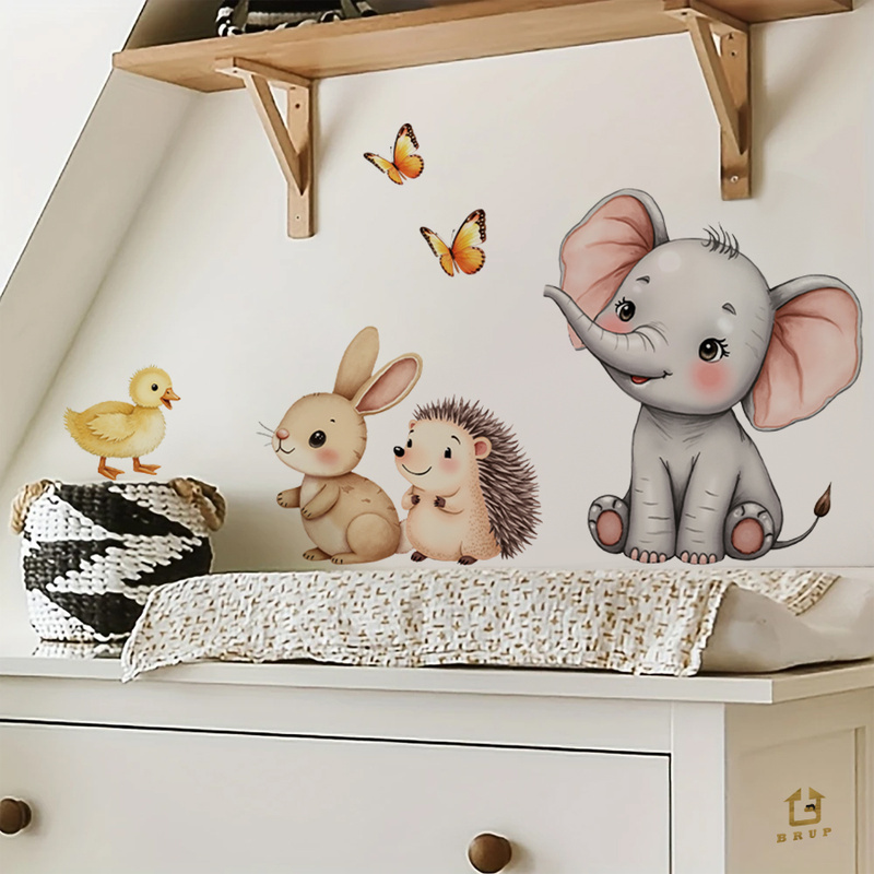 Cartoon Animal Wall Sticker -  - огляд і ціна Baby Nursery Labels