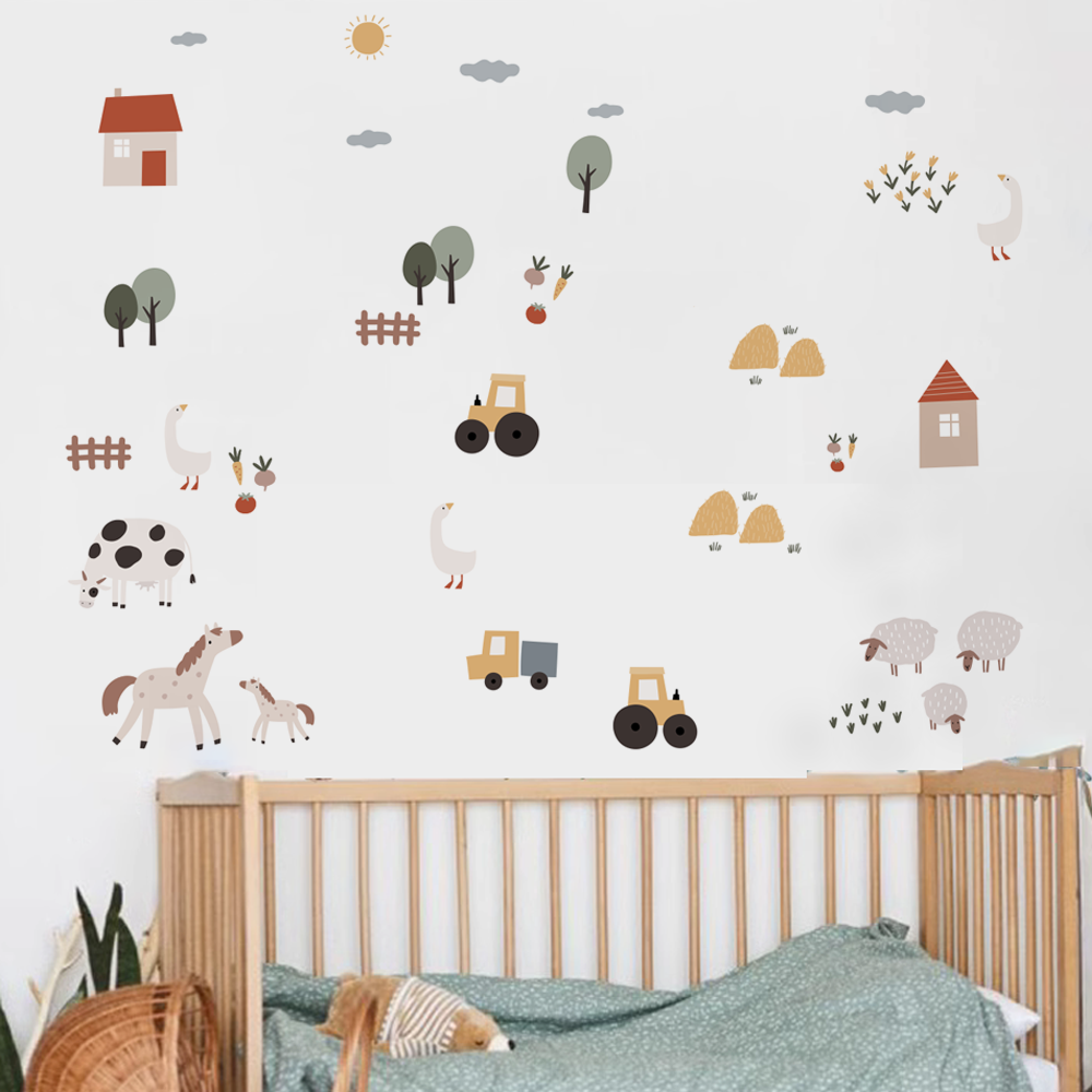 Boho Cartoon Cute Cows Farm An - огляд і ціна Baby Nursery Labels