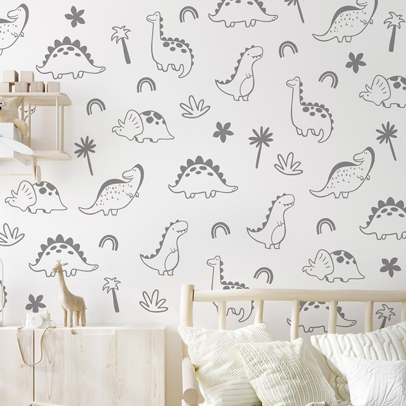 Geometric Dinosaur Tree Rainbo - огляд і ціна Baby Nursery Labels