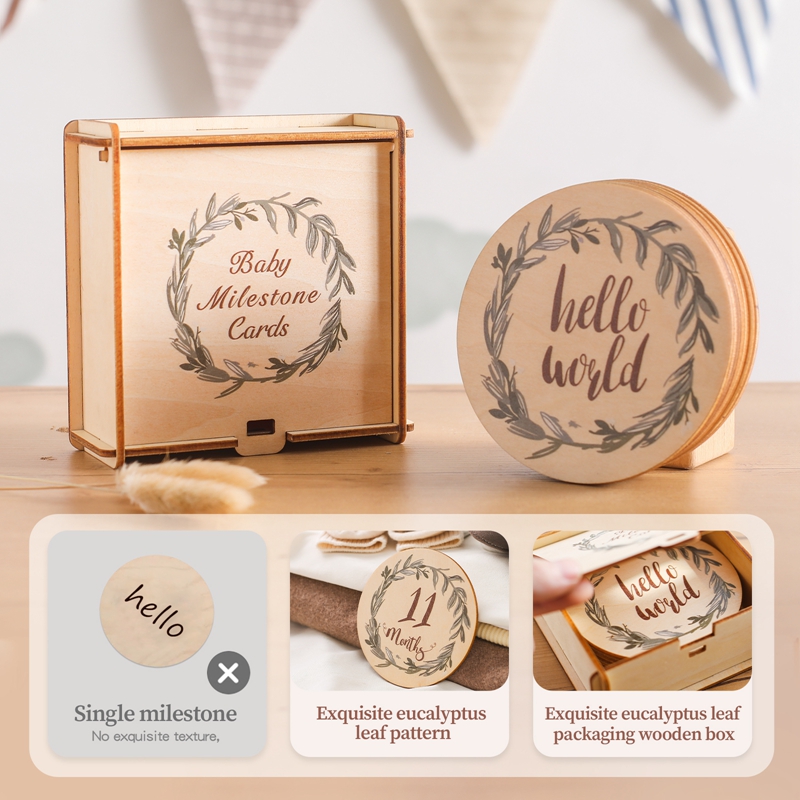8Pcs Wooden Baby Milestone Car - огляд і ціна Milestone Card Set