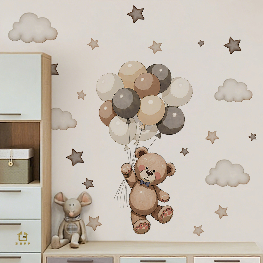 Adorable Teddy Bear Wall Decal - огляд і ціна Baby Nursery Labels