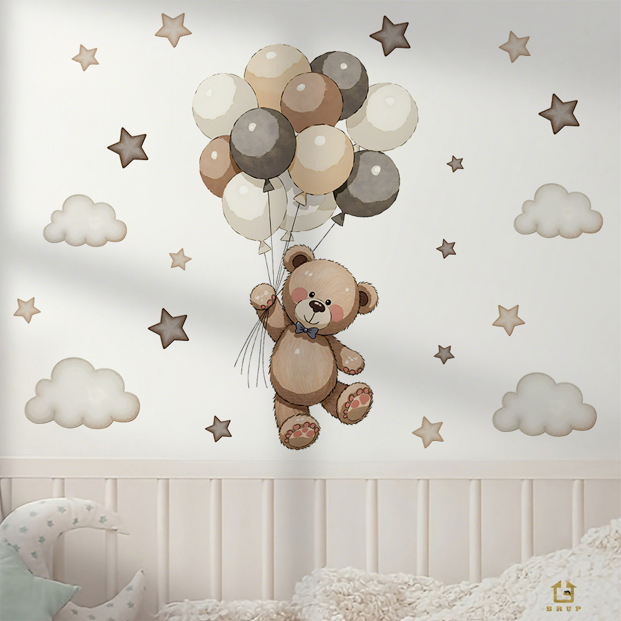 Adorable Teddy Bear Wall Decal - огляд і ціна Baby Nursery Labels