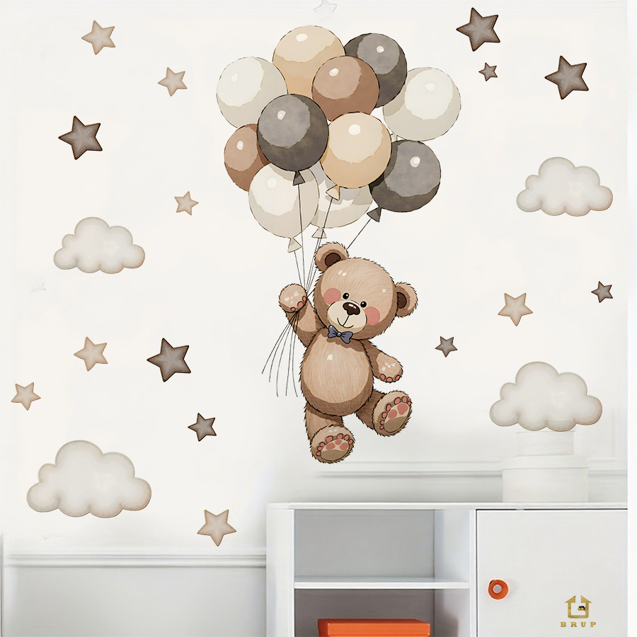 Adorable Teddy Bear Wall Decal - огляд і ціна Baby Nursery Labels