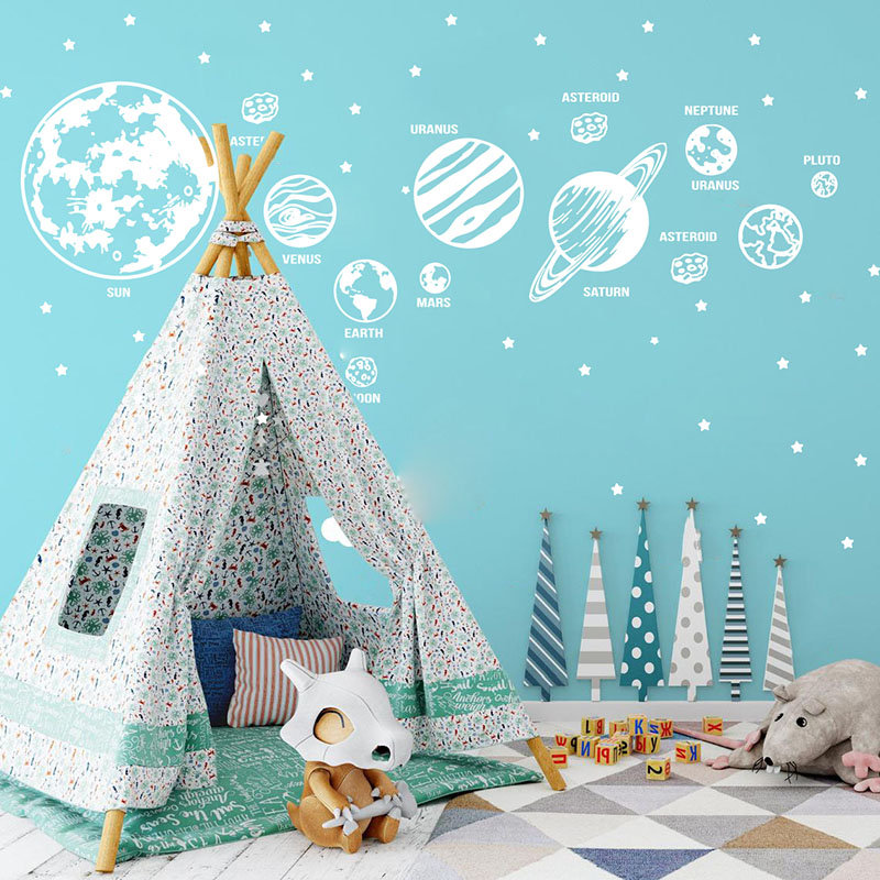 Large Planets Solar System Spa - огляд і ціна Baby Nursery Labels