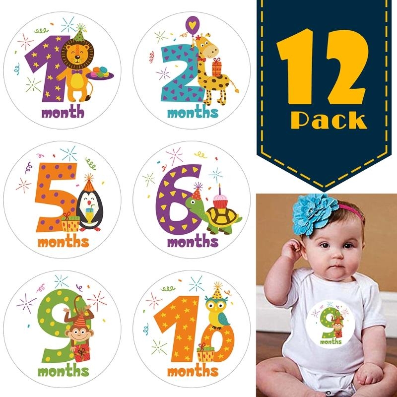 J2HD 12 Pcs/Set Cartoon Animal - огляд і ціна Milestone Card Set