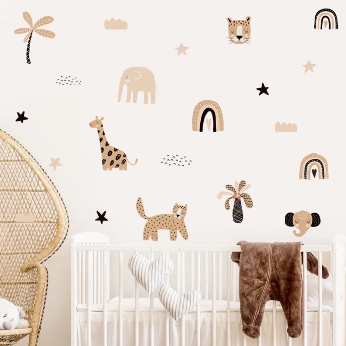 Boho Cartoon Rainbows Star Cut - огляд і ціна Baby Nursery Labels