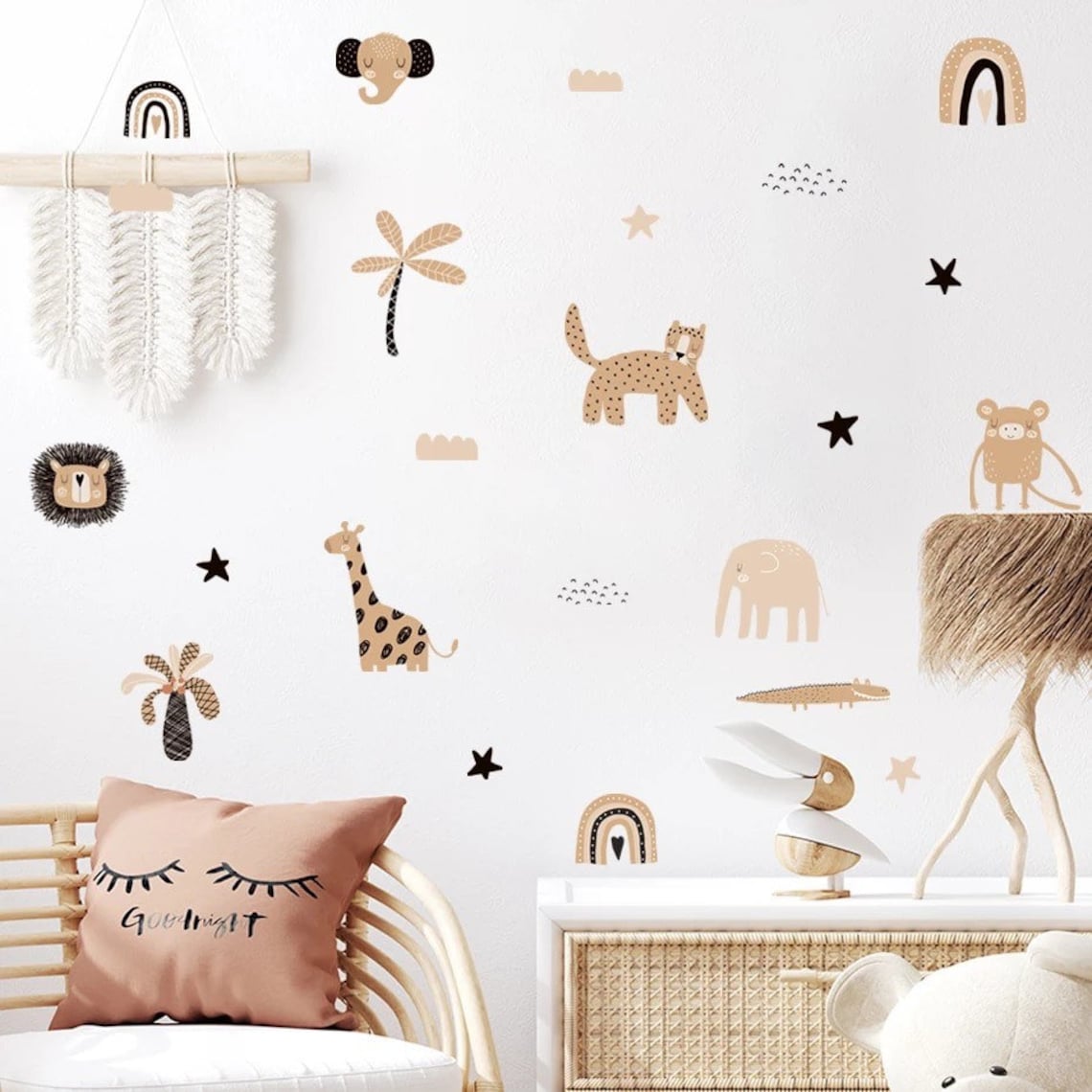 Boho Cartoon Rainbows Star Cut - огляд і ціна Baby Nursery Labels
