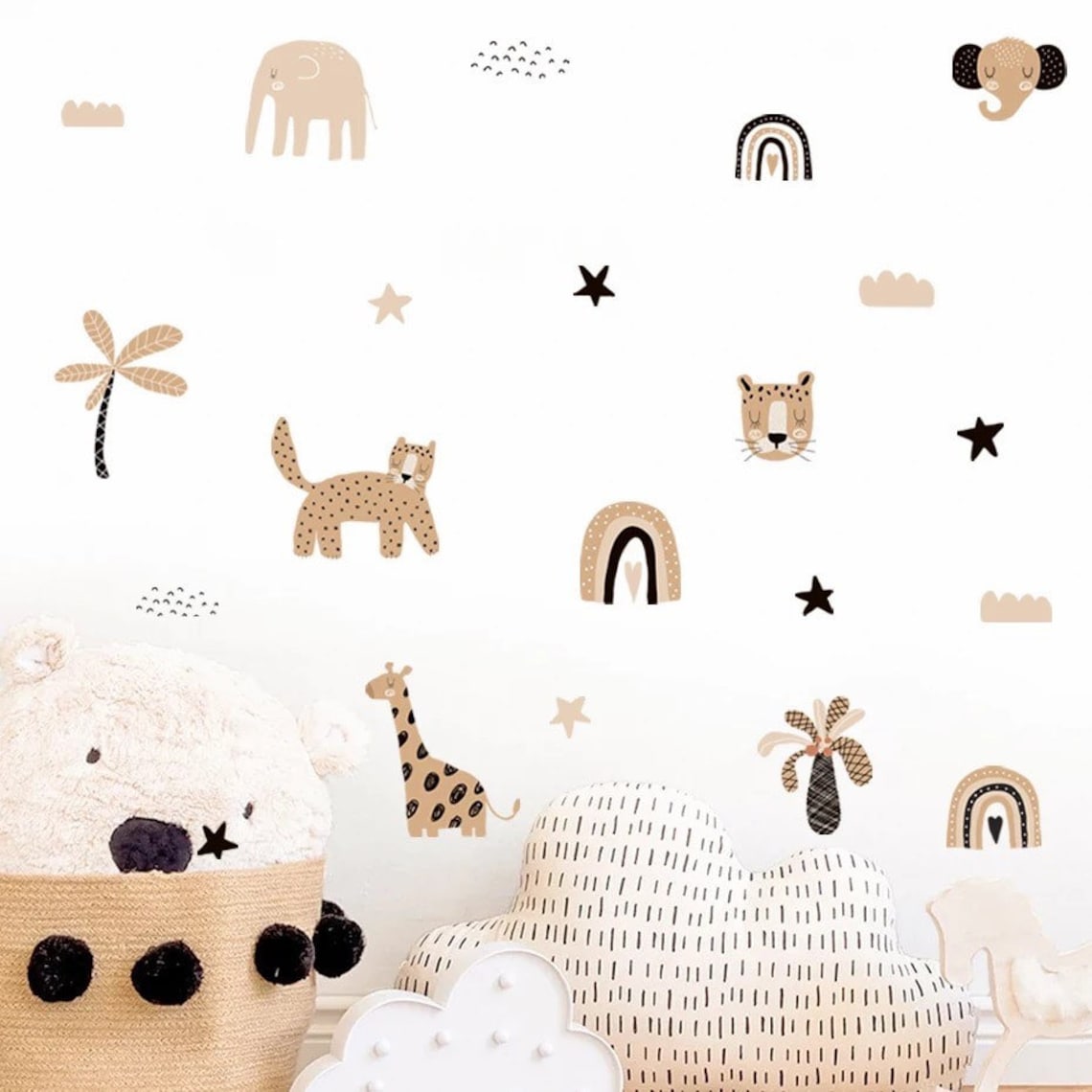 Boho Cartoon Rainbows Star Cut - огляд і ціна Baby Nursery Labels